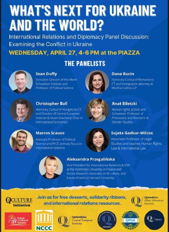 Honorary Consul Dana Bucin on the Quinnipiac Univerisity Panel "What’s Next for Ukraine and the World?"