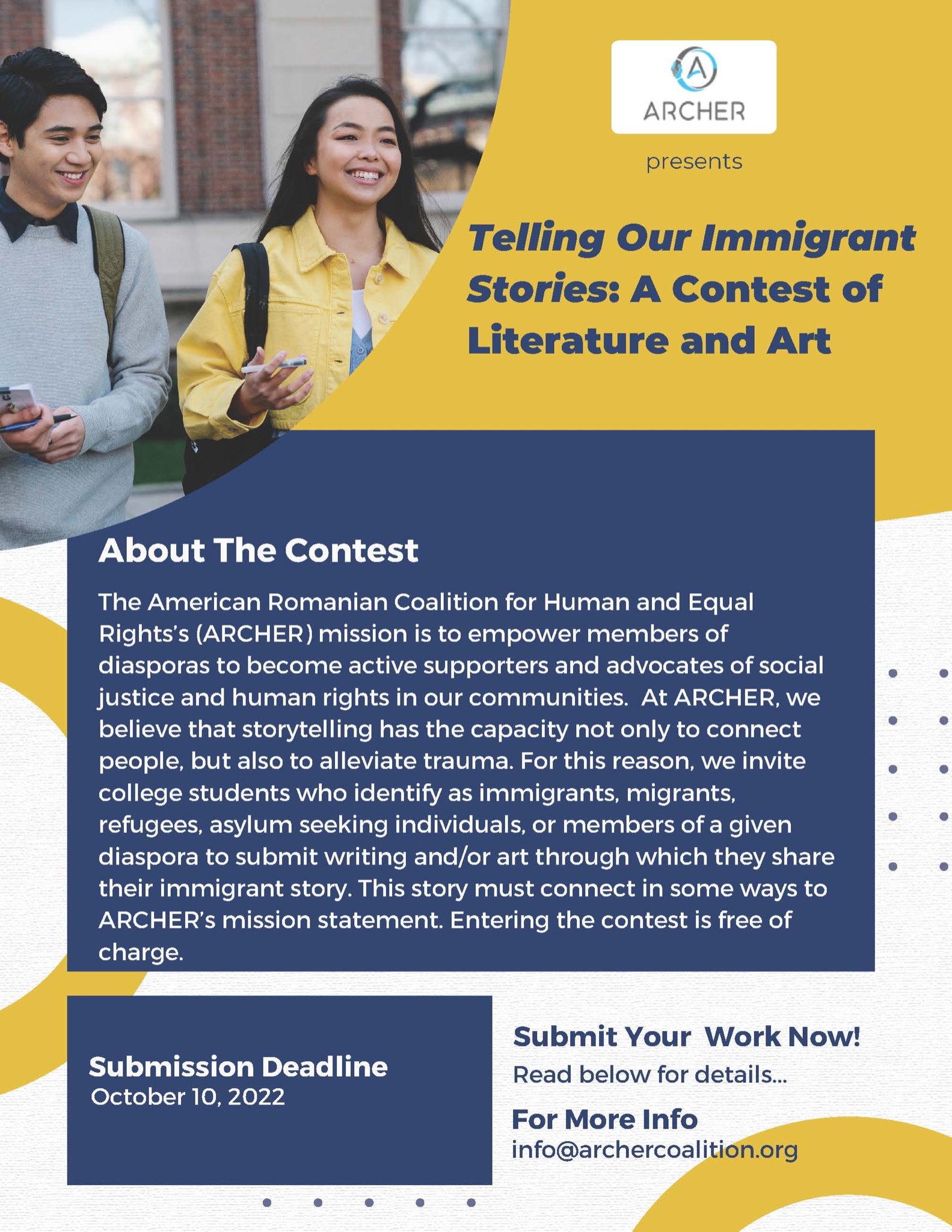 ARCHER Call for Submission: Telling Our Immigrant Stories